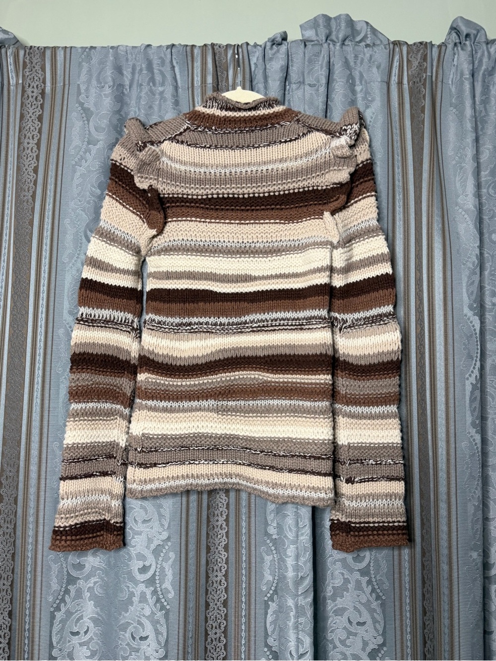 Chloe Ruffle Striped Cashmere Sweater - Picture 5 of 7